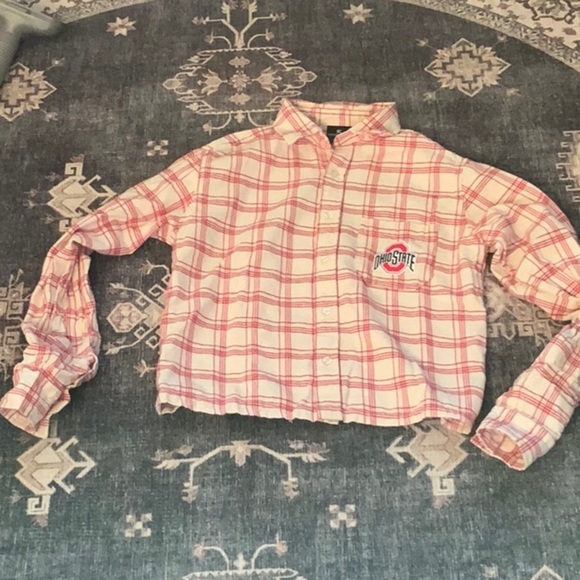 Vintage Ohio State university Cropped flannel size small - Picture 1 of 10